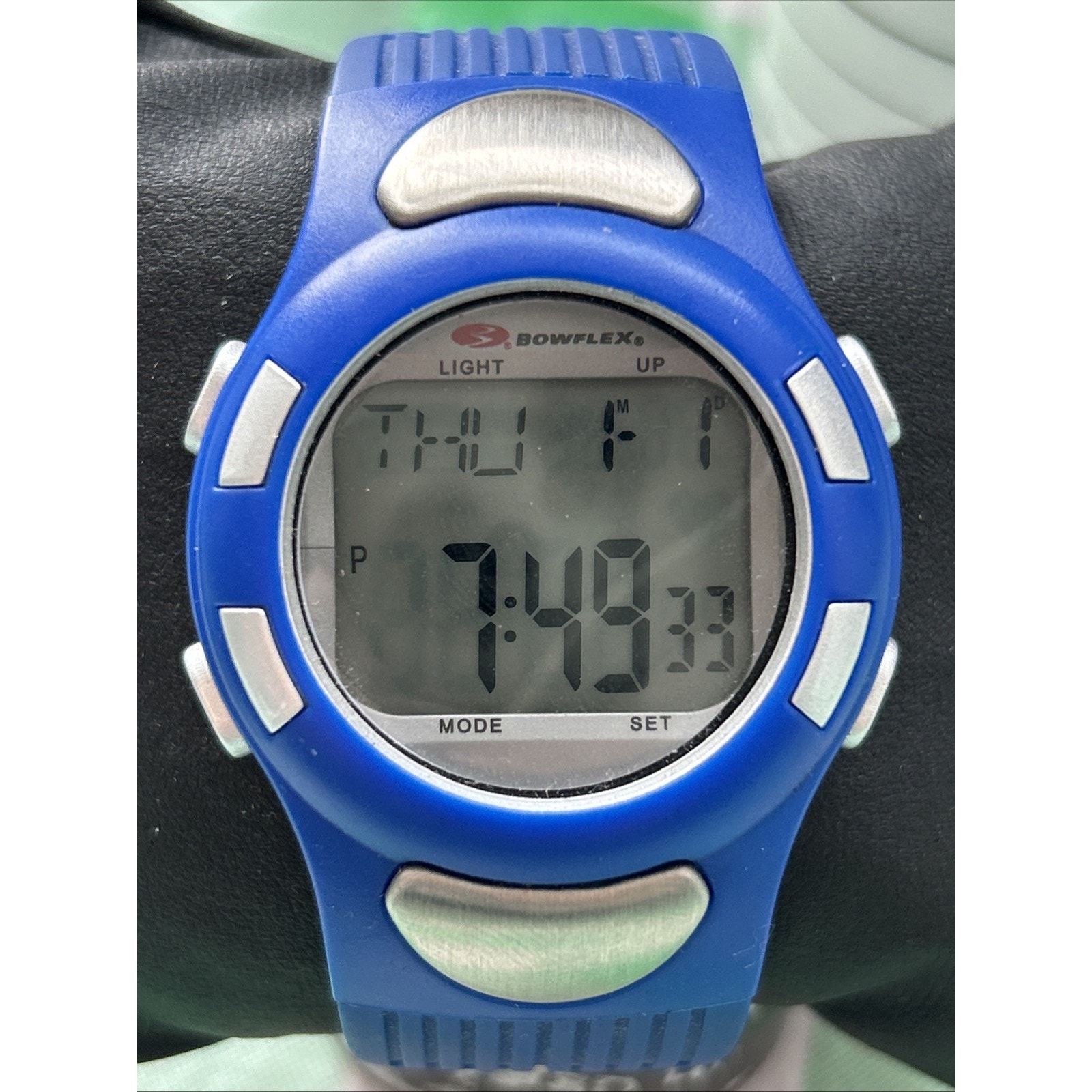 Bowflex Blue And Silver Tone Mens Digital Watch